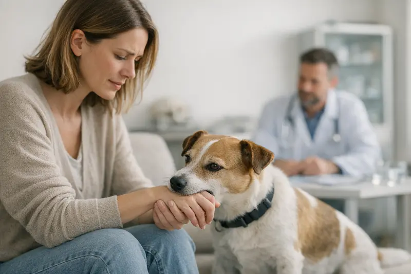 Wartezeiten bei Hundeversicherungen Hund beim Tierarzt mit Aufmerksamkeit auf die Wartezeiten der Versicherung.
