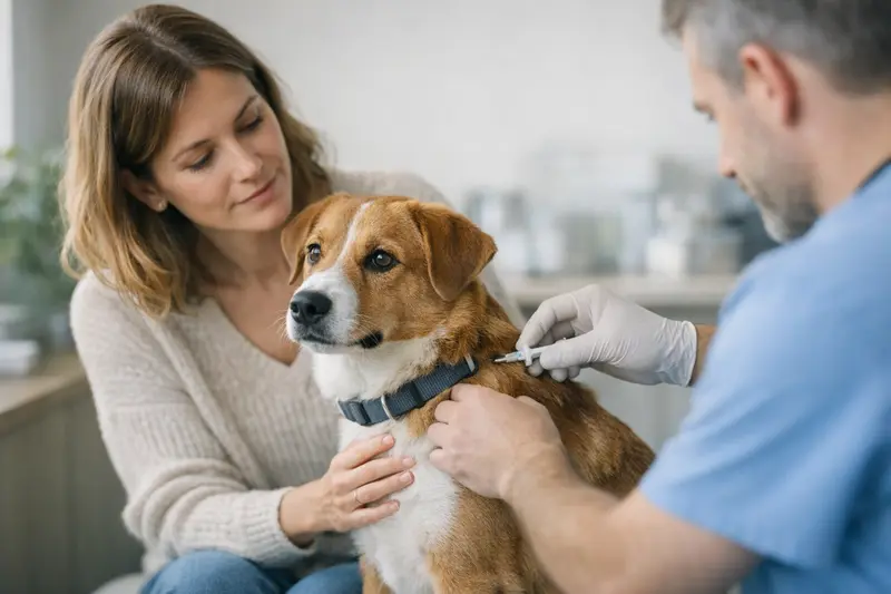 Kosten fürs Chippen bei Hunden Ein Hund mit einem Mikrochip, der zeigt, dass tiermedizinische Vorsorge wichtig ist.