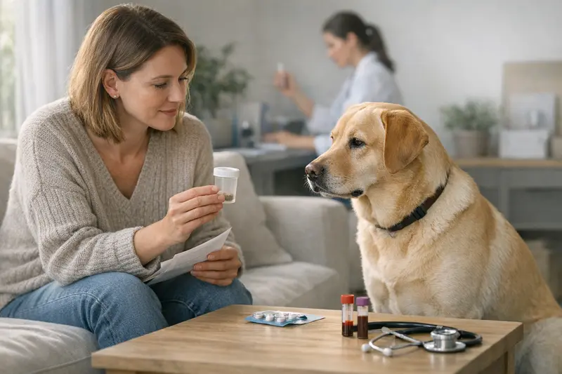 Hundekrankenversicherung und Vorsorgeleistungen Tierarztuntersuchung eines Hundes mit Fokus auf Vorsorgeleistungen einer Hundeversicherung