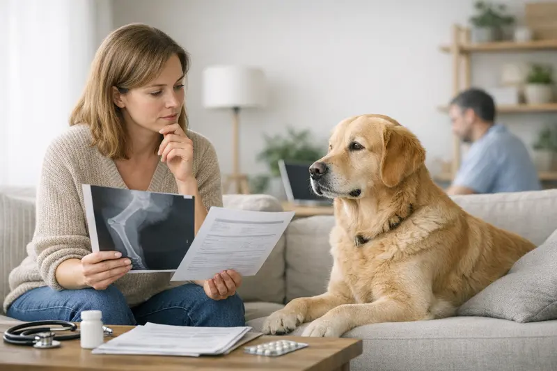 Hund und Katze beim Tierarzt, beide erhalten optimale medizinische Versorgung.