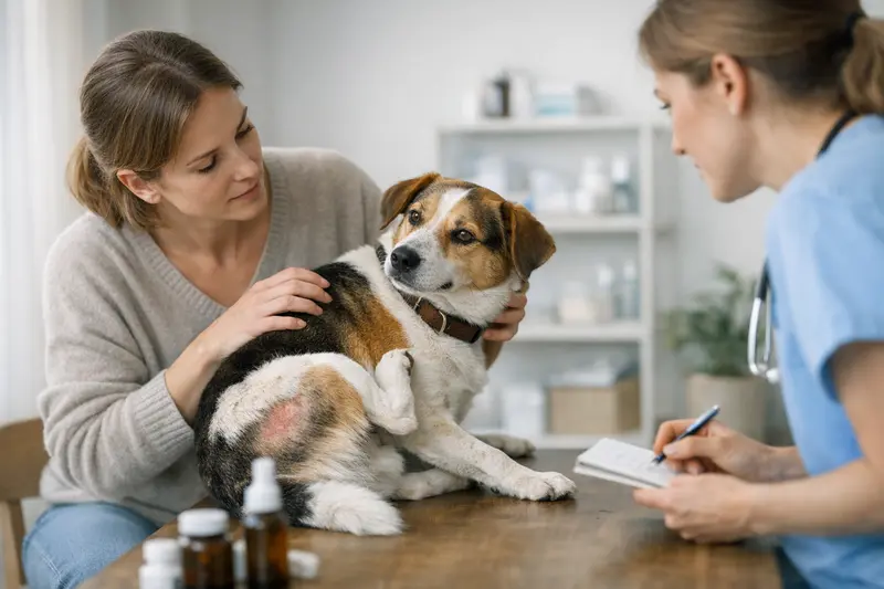 Hundeversicherung und tierärztliche Behandlung bei Hautproblemen Hunde mit Hautproblemen beim Tierarzt