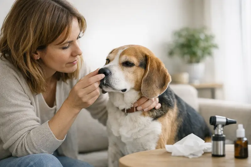 Veränderter Geruchssinn bei Hunden Ein Hund schnüffelt intensiv, was auf mögliche gesundheitliche Probleme hindeuten könnte.