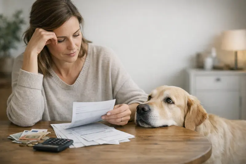 Selbstbeteiligung Tierarztkosten Tierarzt untersucht einen Hund und erklärt die Selbstbeteiligung bei Tierarztkosten.