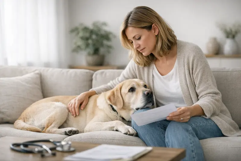 Tierarztuntersuchung Hund Ein Hund beim Tierarzt zur Untersuchung von Vorerkrankungen