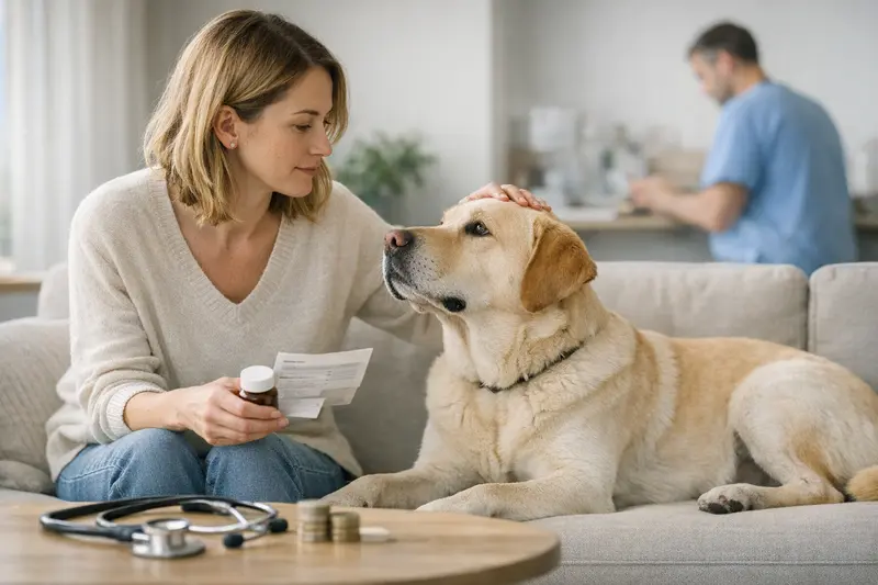 Vorsorgeuntersuchung für Hunde beim Tierarzt Ein Hund beim Tierarzt, während eine Vorsorgeuntersuchung durchgeführt wird.