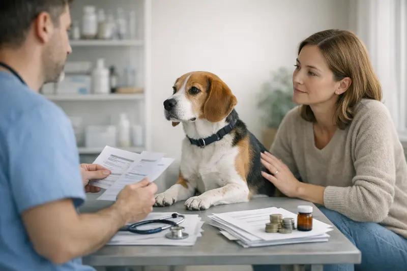 Gerät zur Untersuchung von Tierarztkosten Hund beim Tierarzt zur Untersuchung der Gesundheitskosten