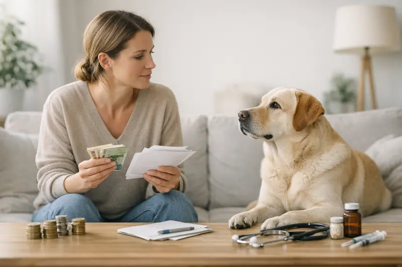 Hund beim Tierarzt für Gesundheitscheck Ein Hund beim Tierarzt, der wichtige Gesundheitsüberprüfungen erhält.