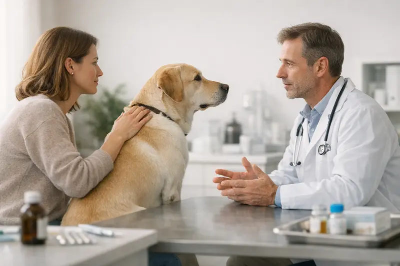 Hund Tierarzt Gesundheitsuntersuchung Hund beim Tierarzt für Gesundheitsuntersuchung und Impfungen.