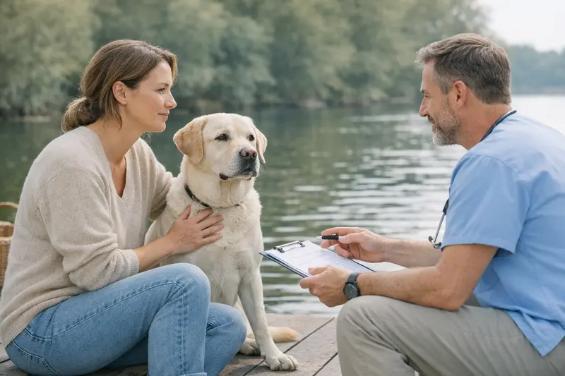 Vorsorgeuntersuchung für gesunde Hunde Gesunder Hund beim Tierarzt zur Vorsorgeuntersuchung