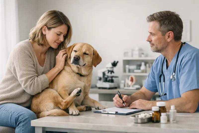 Tierarztkosten bei Juckreiz beim Hund Tierarztbesuch für einen Hund mit Juckreiz zur Diagnose und Behandlung