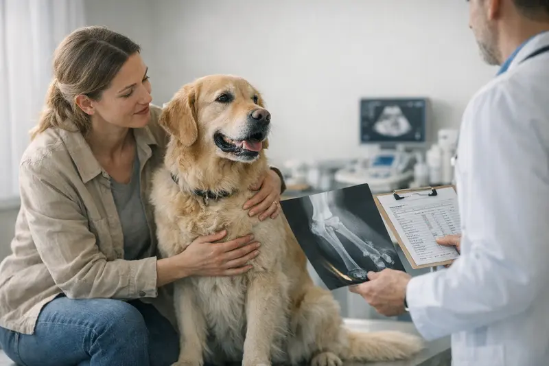 Diagnostik beim Hund - Wichtigkeit für die Kostenplanung Ein Hund beim Tierarzt, der diagnostische Tests erhält.