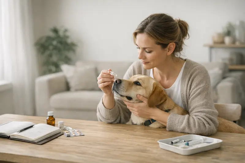 Hundeimpfung und Vorsorgebudget Hundehalter plant den Impfstatus seines Hundes mit einem Vorsorgebudget.