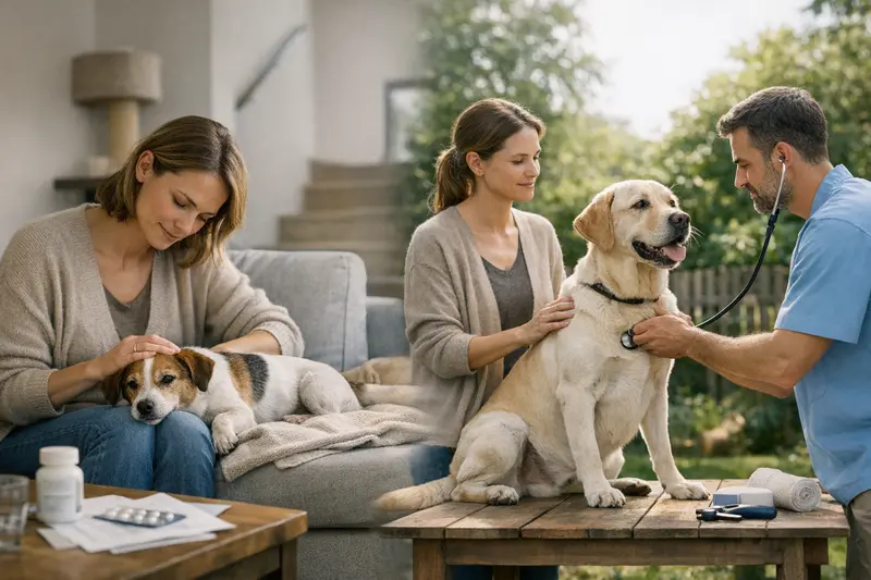 Hund in Mietwohnung Ein Hund in einer Mietwohnung erkundet sein Zuhause.