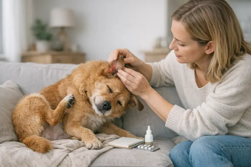 Hunde mit häufigen Hautproblemen, ausgelöst durch Parasiten und Allergien.