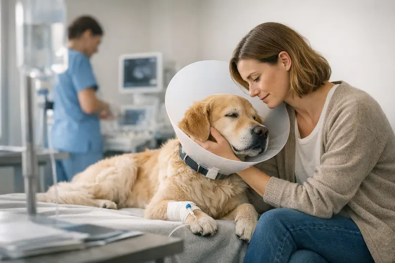 Hundekrankenversicherung Vorteile Ein gesunder Hund spielt im Garten, Symbol für die Vorteile einer Hundekrankenversicherung.