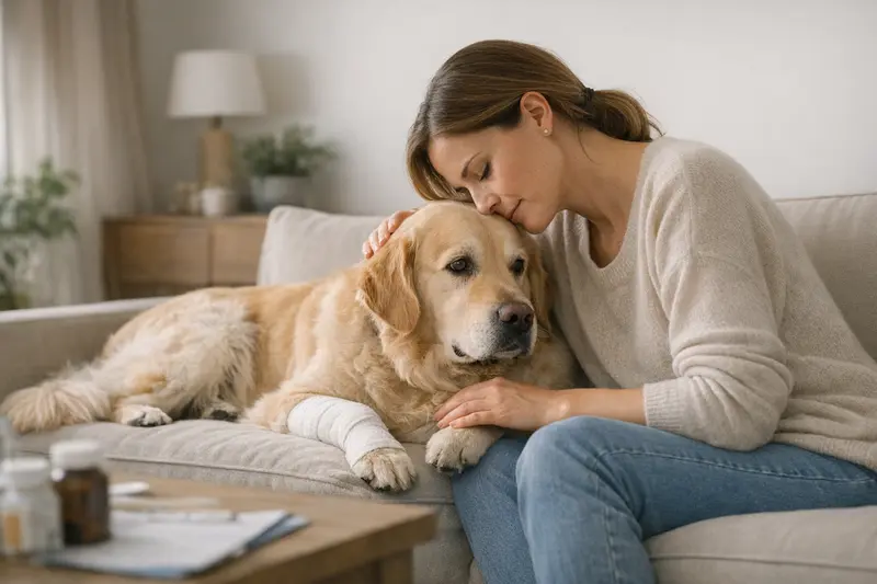 Vorerkrankungen bei Hundeversicherungen Hund mit einem Tierarzt im Gespräch über Vorerkrankungen und Versicherungen