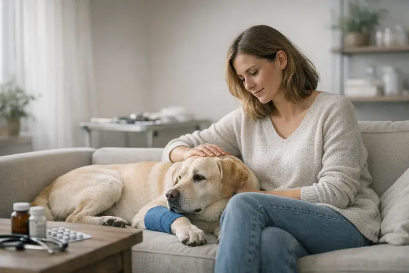 Hund beim Tierarzt für eine chirurgische Behandlung