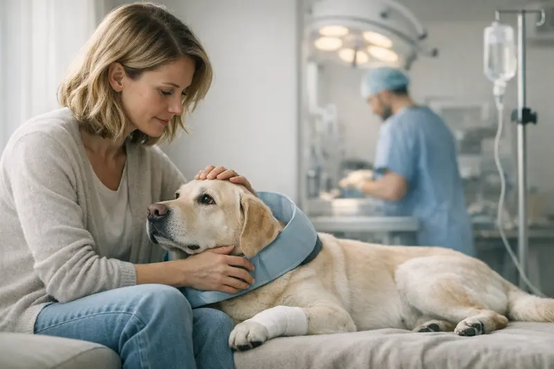 Krankenversicherung für Hunde - OP-Optionen Tierärztliche Untersuchung eines Hundes zur Klärung von OP-Optionen bei der Krankenversicherung.