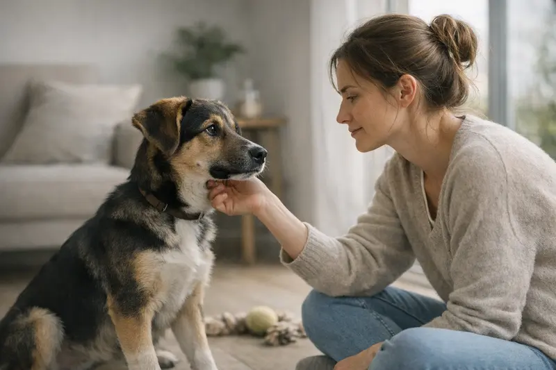Hund in der Pubertät Ein jugendlicher Hund zeigt typisches Verhalten in der Pubertätsphase.