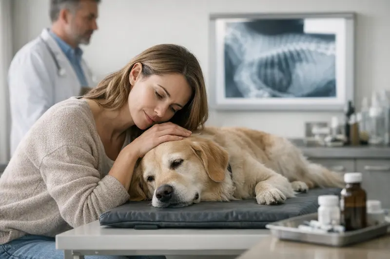 Röntgenkosten beim Hund Röntgenaufnahme eines Hundes beim Tierarzt zur Beurteilung der Gesundheit