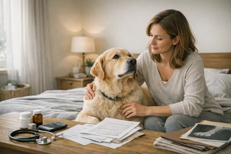 Tarifvergleich Hundegesundheit Hundehalter vergleicht verschiedene Versicherungstarife für seine Hundegesundheit.