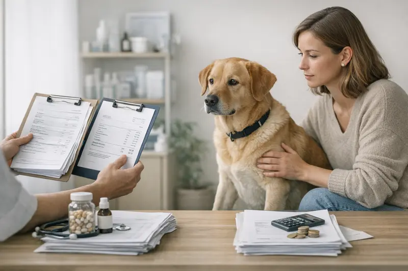 Tierarztkosten und Versicherungsbeiträge im Vergleich Hundehalter diskutiert Versicherungsoptionen für Tierarztkosten.