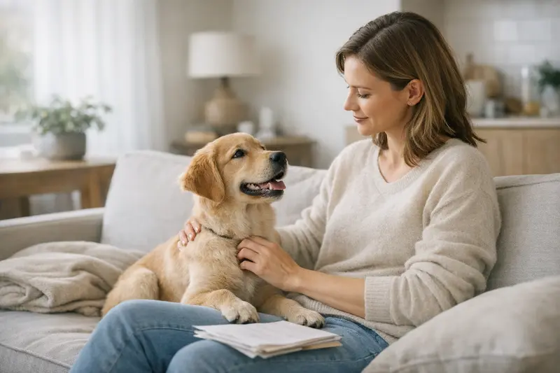 Hundekrankenversicherung - Bester Zeitpunkt für Abschluss Gesunder Hund in einem Tierarztpraxis-Setting, das die Bedeutung einer Hundekrankenversicherung verdeutlicht.