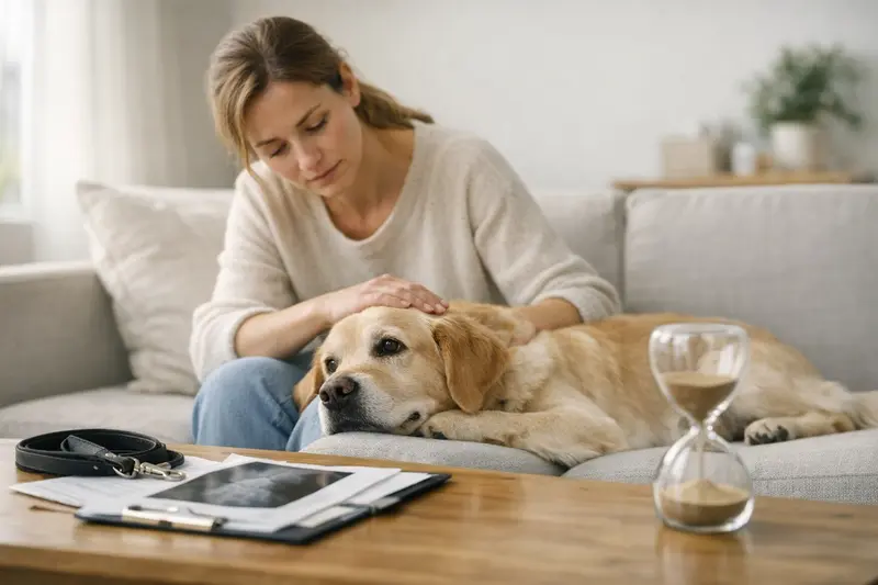 Wartezeiten bei Tierversicherungen verstehen Illustration zeigt Hund und Katze beim Tierarzt, symbolisiert Wartezeiten bei Tierversicherungen.