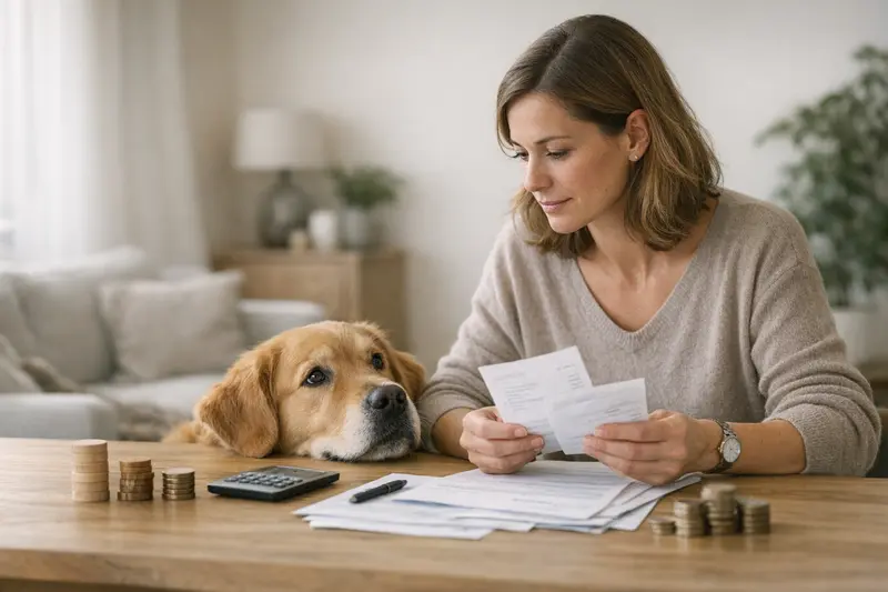 Tierarztkosten und Versicherungen für Hunde Hund bei einer tierärztlichen Untersuchung mit Fokus auf Kosten und Versicherung.
