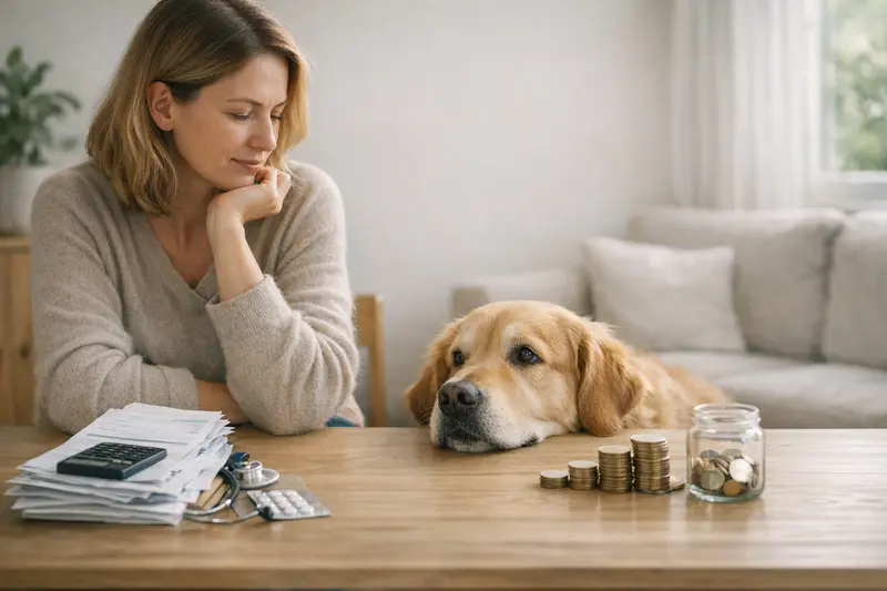 Hundeversicherung und Tierarztkosten Ein glücklicher Hund beim Tierarzt, der für eine Behandlung vorbereitet wird, um Tierarztkosten optimal abzusichern.