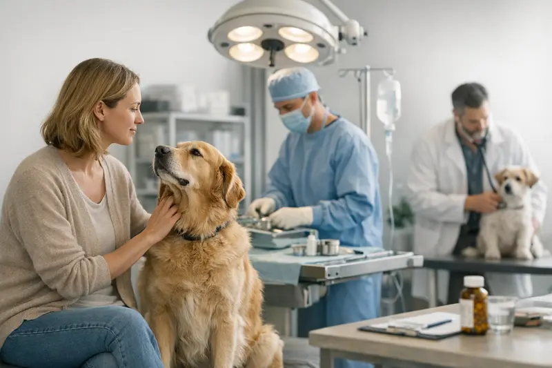 Unterschied zwischen OP-Versicherung und Tierkrankenversicherung für Hunde Illustration, die den Unterschied zwischen OP-Versicherung und Tierkrankenversicherung für Hunde erklärt.