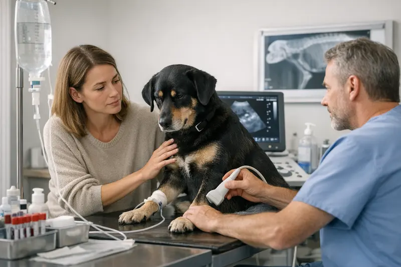 Trinkverweigerung bei Hunden und ihre Folgen Hund verweigert das Trinken aus seinem Napf, was zu Tierarztkosten führen kann.