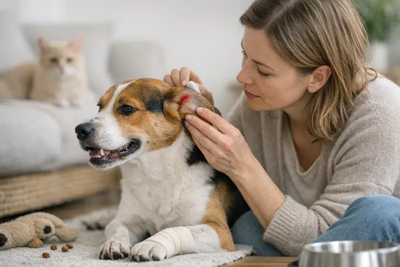Katze und Hund zusammenführen Eine Katze und ein Hund lernen gemeinsam ihre neuen Lebensumstände zu akzeptieren.