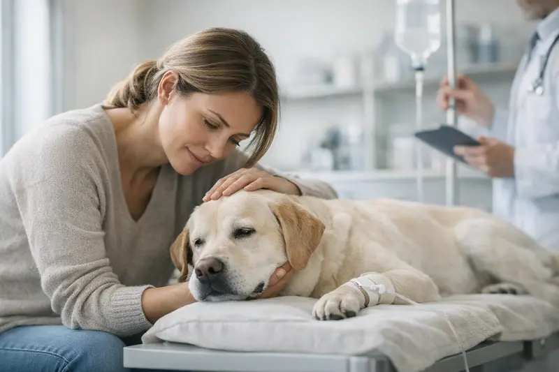 Tierarztbesuch bei Vergiftungen Hund bei tierärztlicher Untersuchung nach Vergiftung