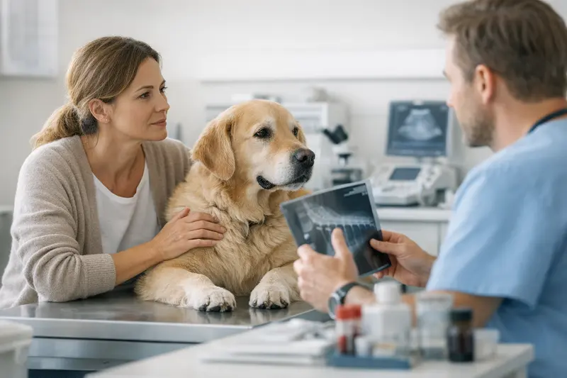 Wichtigkeit der Diagnostik für Hundehalter Ein Hundebesitzer erklärt die Bedeutung von Diagnostik im Behandlungsprozess seines Hundes.