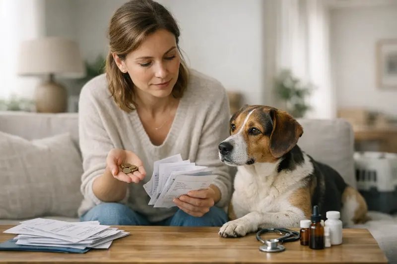 Tierarztbesuch bei Hunden Zwei Hunde beim Tierarzt, die eine Behandlung erhalten.