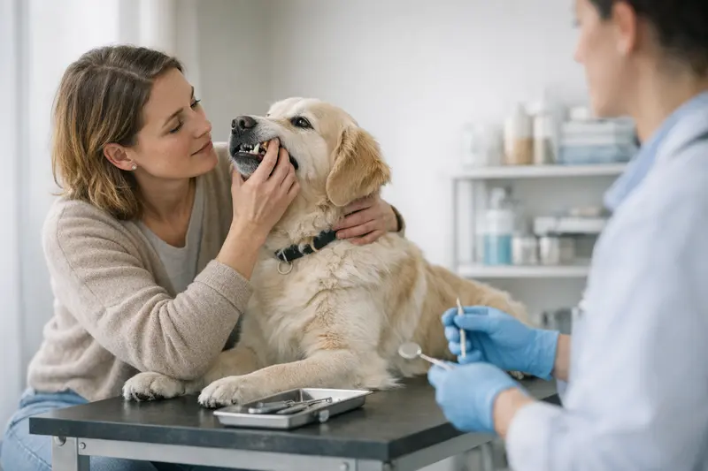 Zahnreinigung beim Hund – Vorsorge oder Behandlung? Hund erhält eine Zahnreinigung beim Tierarzt zur Vorsorge und Behandlung
