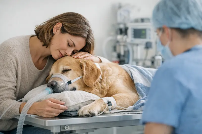 Zahnreinigung Hund Narkose Tierarzt bei der Zahnreinigung eines Hundes unter Narkose.