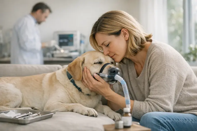 Zahnsteinentfernung beim Hund Ein Hund beim Tierarzt zur Zahnsteinentfernung unter Narkose.