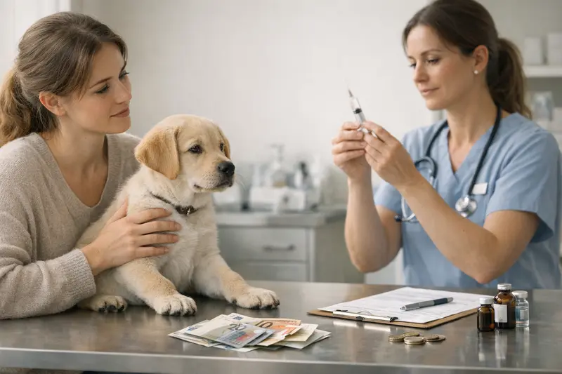 Tierarztkosten rund um Impftermine für Hunde Ein Hund bei einem Tierarzttermin zur Impfberatung.