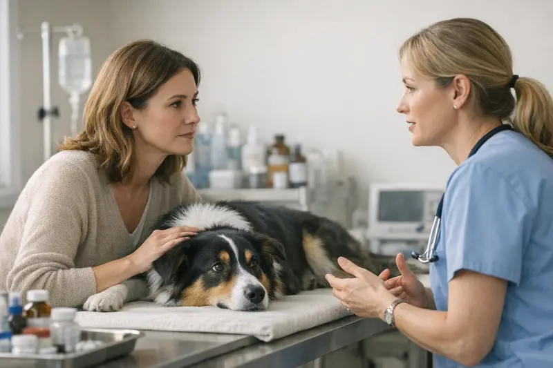 Informative Grafik zum Vergleich von Hundekrankenversicherungstarifen, die wichtige Leistungsmerkmale hervorhebt.