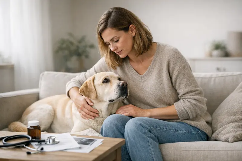 Hunde-Krankenversicherung - Ab wann lohnt sie sich? Ein glücklicher Hund beim Tierarzt, der eine Behandlung erhält.