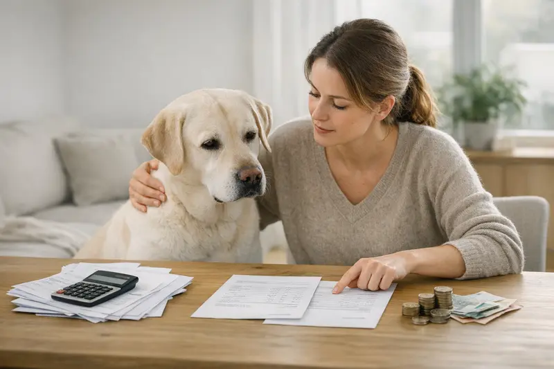 Erstattungssatz vs. Selbstbeteiligung bei Hundekrankenversicherung Eine Illustration, die den Vergleich zwischen hohem Erstattungssatz und niedriger Selbstbeteiligung bei Hundekrankenversicherungen verdeutlicht.