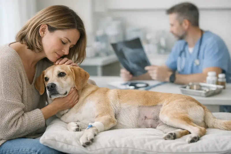 Tierarztkosten für Hundekrankenversicherung Tierarzt untersucht Hund auf Kosten der Gesundheit