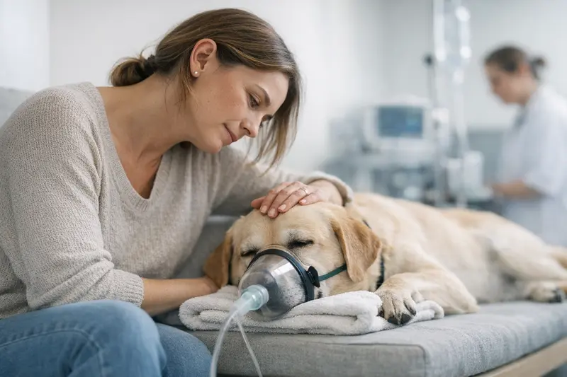Hund Narkose OP Versicherung Hund wird während einer Narkose im OP behandelt, typische Situation für Versicherungsleistungen.
