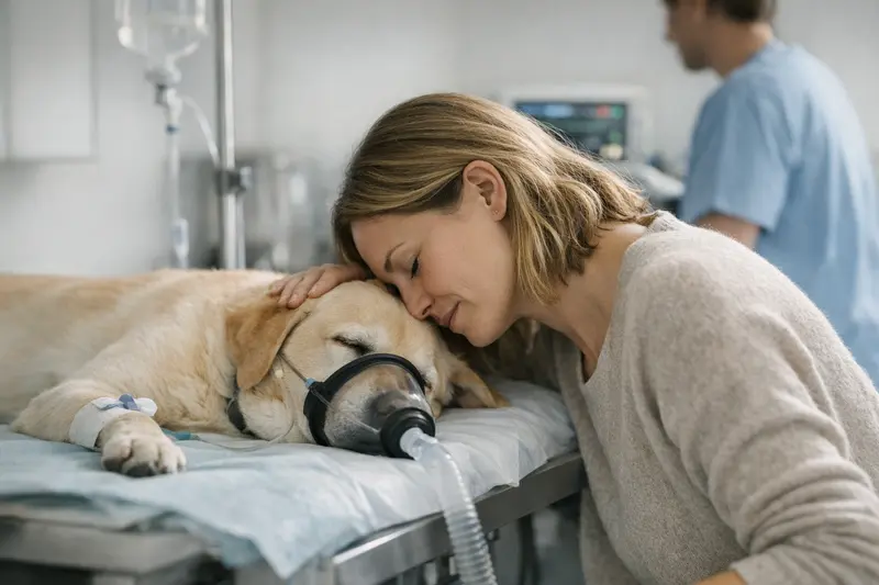 Hundeversicherung Narkosekosten Ein Hund wird während einer Operation betäubt, um die Narkosekosten für eine Hundeversicherung zu veranschaulichen.