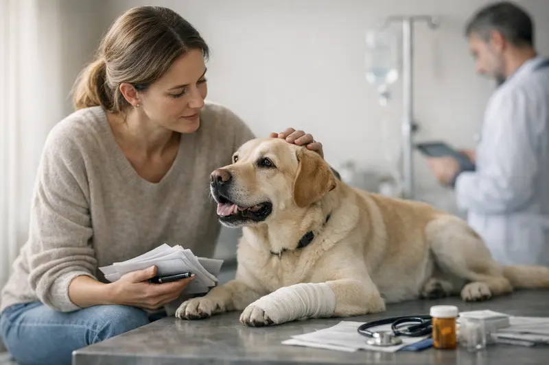 Hund beim Tierarzt im Notfall Hund bei einem Tierarztbesuch zur Notfallbehandlung