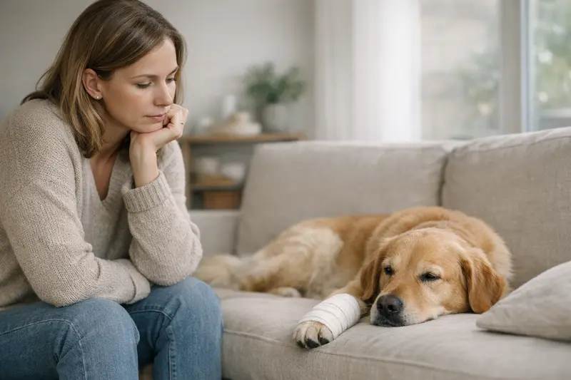 Wartezeit und OP-Schutz bei Tierversicherungen Ein Hund und eine Katze bei einem Tierarztbesuch, der die Wichtigkeit des OP-Schutzes während der Wartezeit verdeutlicht.