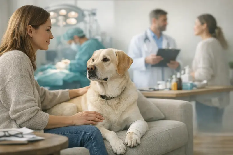 Infografik zum Unterschied zwischen OP-Versicherung und umfassender Krankenversicherung für Hunde.