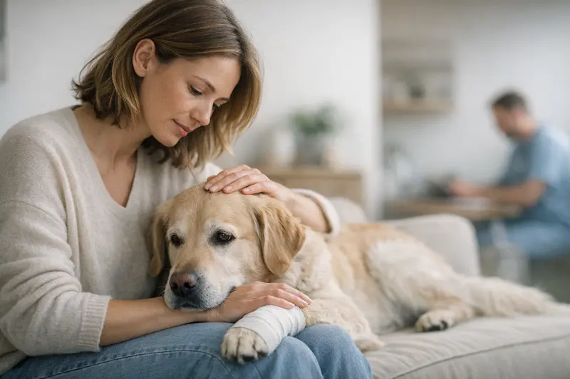 Wartezeiten bei Hundetarifen verstehen Ein Hund wird vom Tierarzt untersucht, was die Wichtigkeit der Wartezeiten bei Hundetarifen verdeutlicht.